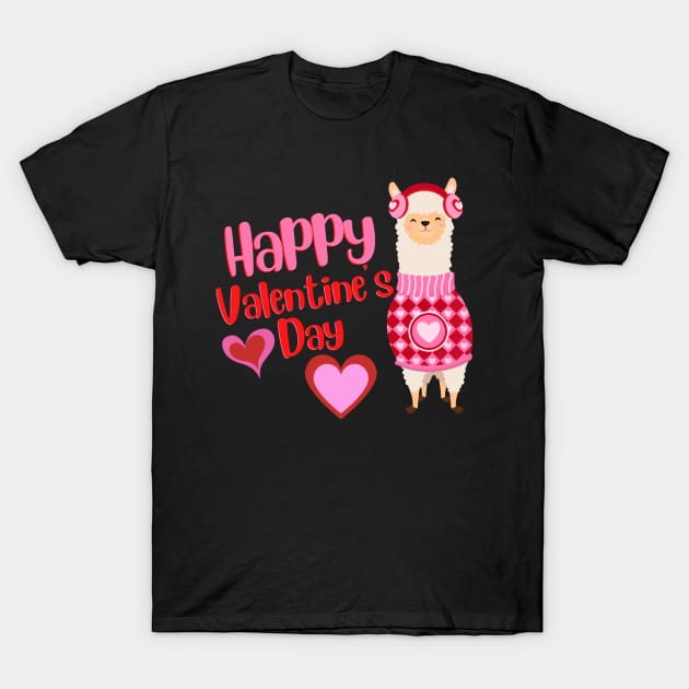 Llama Valentines Day T-Shirt by WearablePSA